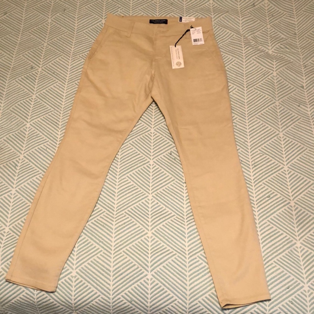 U.S. Polo Assn. premium denim khaki mid-rise jeggings